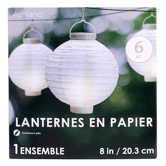 8" White Paper Lantern By Ashland™